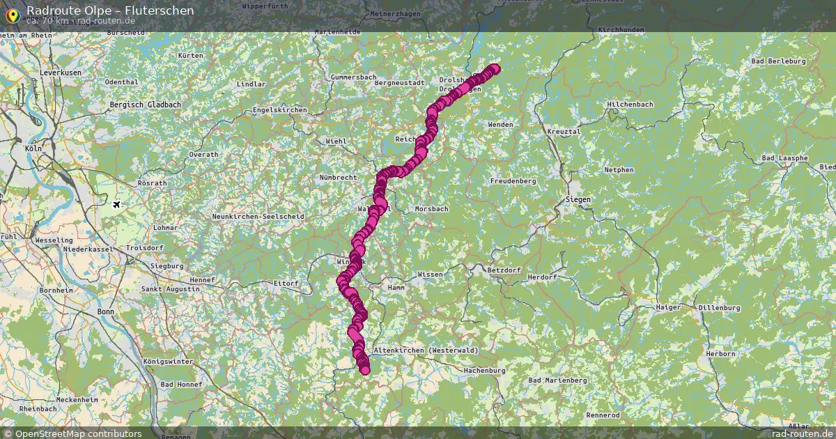 Fahrradroute Olpe – Fluterschen (70 km) – Rad-Routen.de