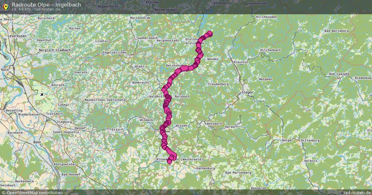 Fahrradroute Olpe – Ingelbach (69 km) – Rad-Routen.de