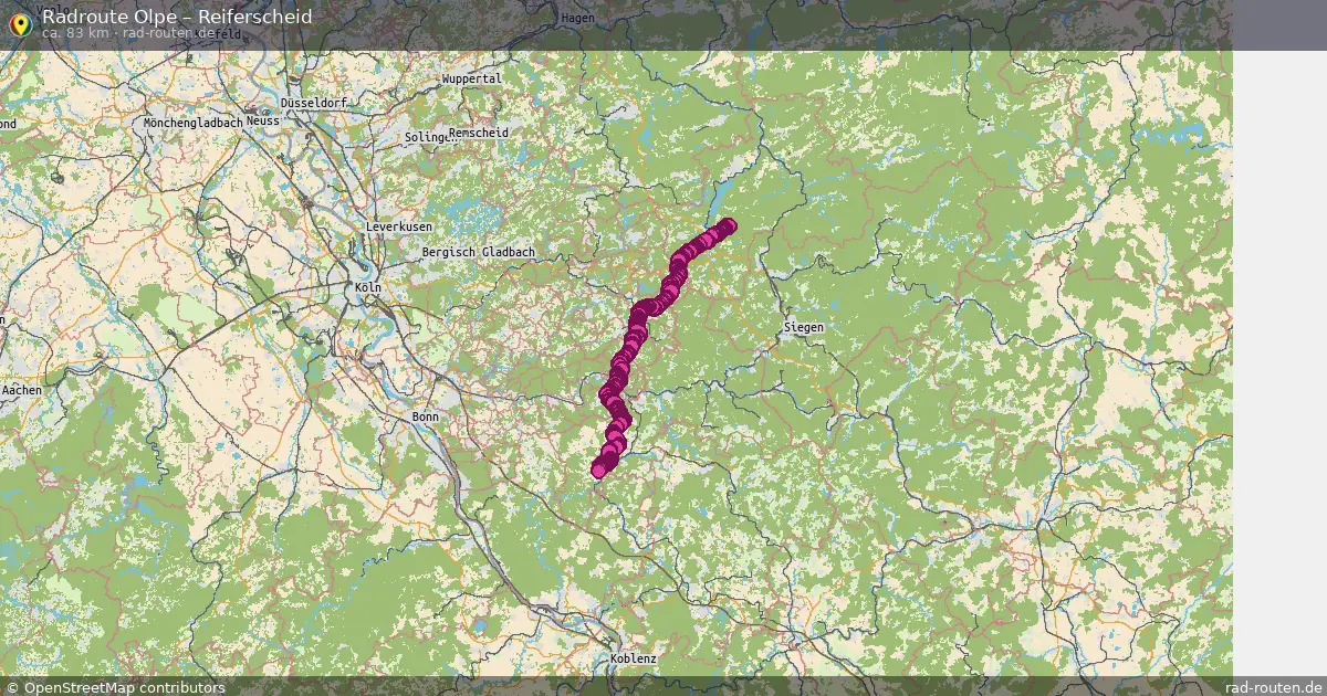 Fahrradroute Olpe – Reiferscheid (83 km) – Rad-Routen.de