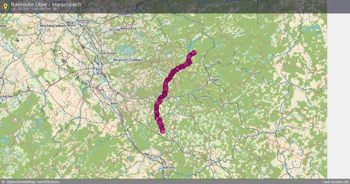 Fahrradroute Olpe – Harschbach (88 km) – Rad-Routen.de