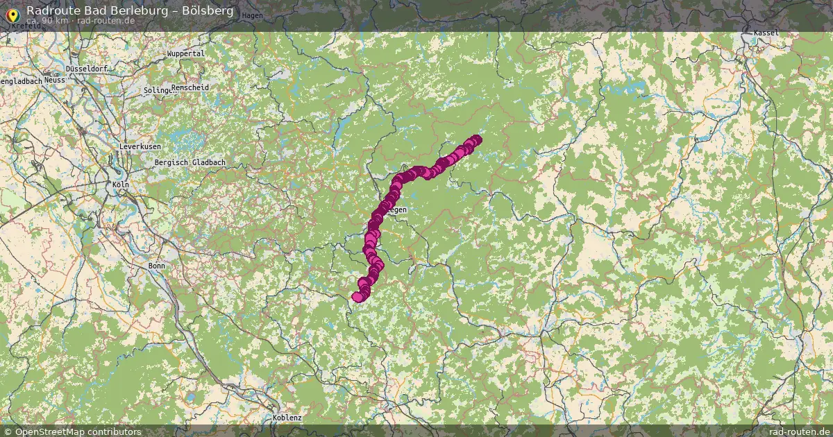 Fahrradroute Bad Berleburg – Bölsberg (90 km) – Rad-Routen.de