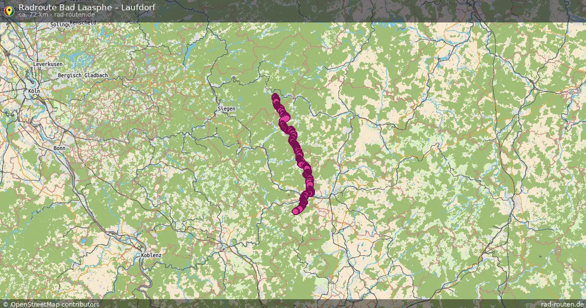 Fahrradroute Bad Laasphe – Laufdorf (72 km) – Rad-Routen.de