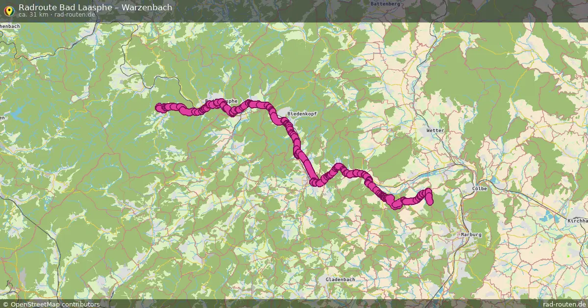 Fahrradroute Bad Laasphe – Warzenbach (31 km) – Rad-Routen.de