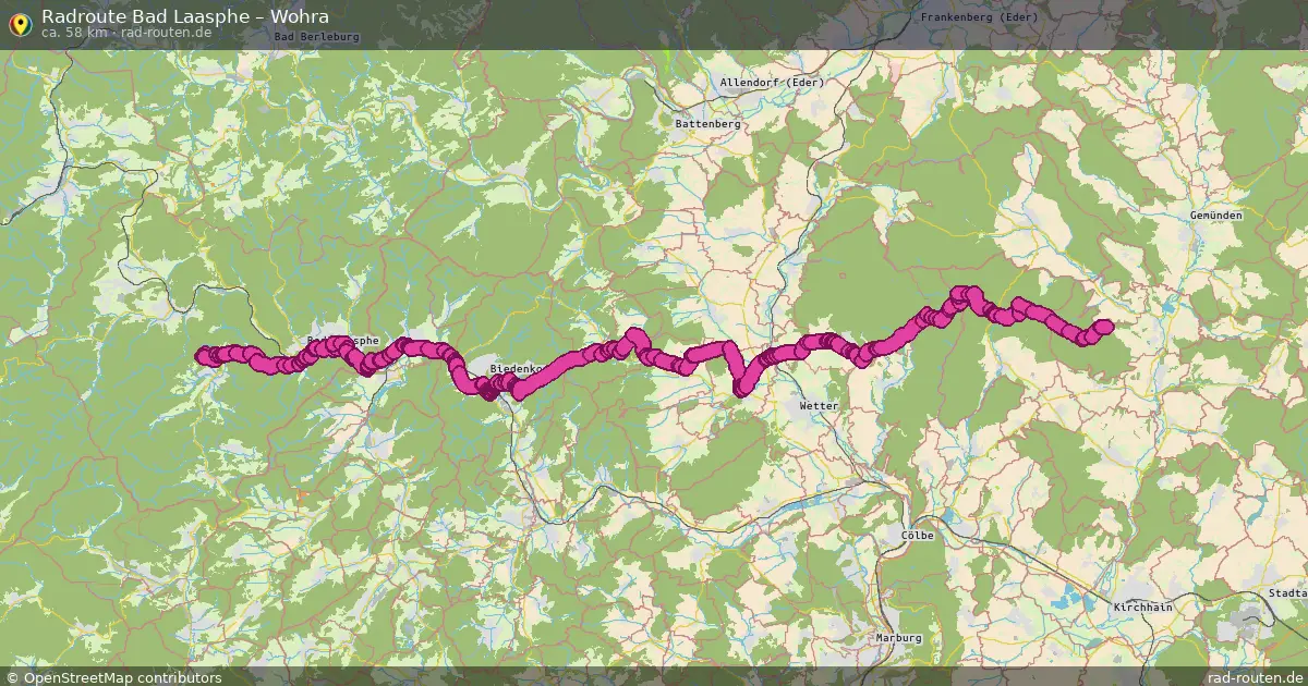 Fahrradroute Bad Laasphe – Wohra (56 km) – Rad-Routen.de