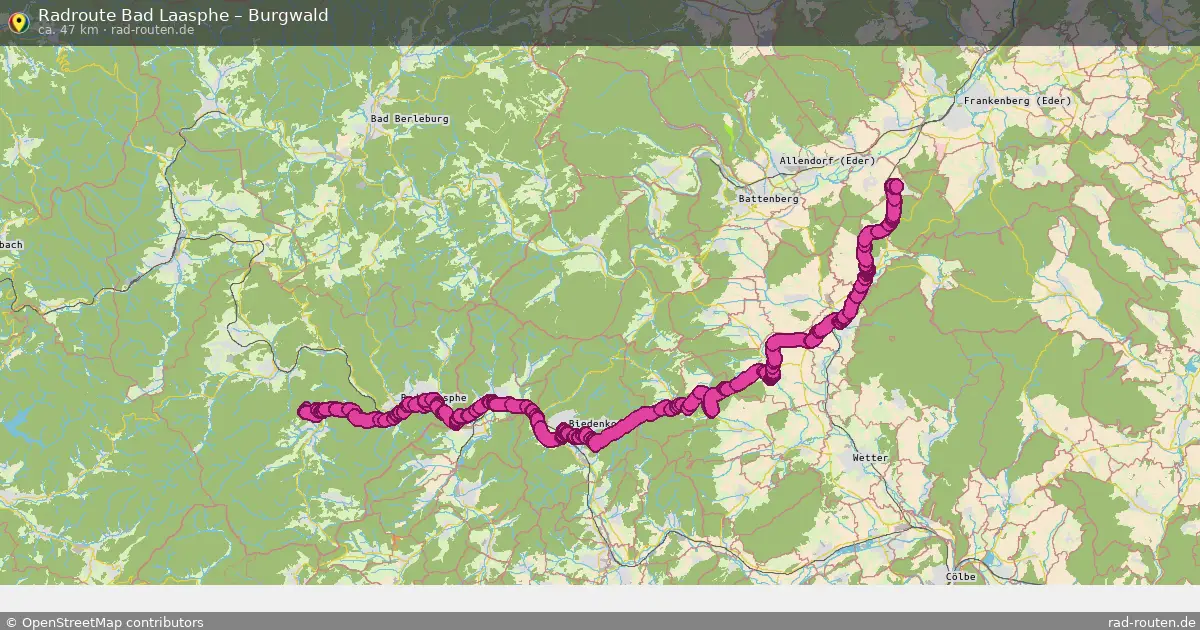 Fahrradroute Bad Laasphe – Burgwald (47 km) – Rad-Routen.de