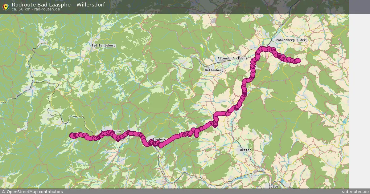 Fahrradroute Bad Laasphe – Willersdorf (56 km) – Rad-Routen.de