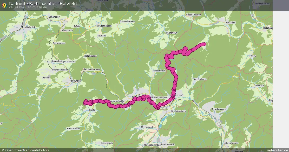 Fahrradroute Bad Laasphe – Hatzfeld (24 km) – Rad-Routen.de