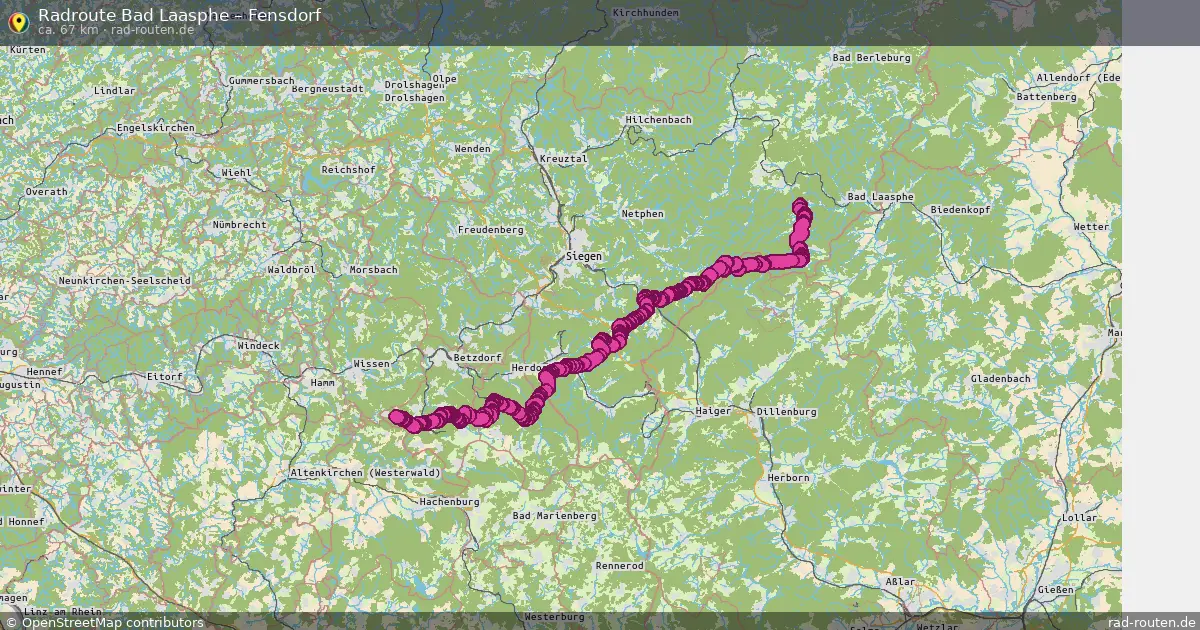 Fahrradroute Bad Laasphe – Fensdorf (67 km) – Rad-Routen.de