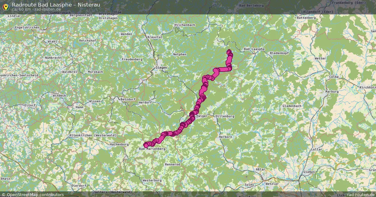 Fahrradroute Bad Laasphe – Nisterau (60 km) – Rad-Routen.de