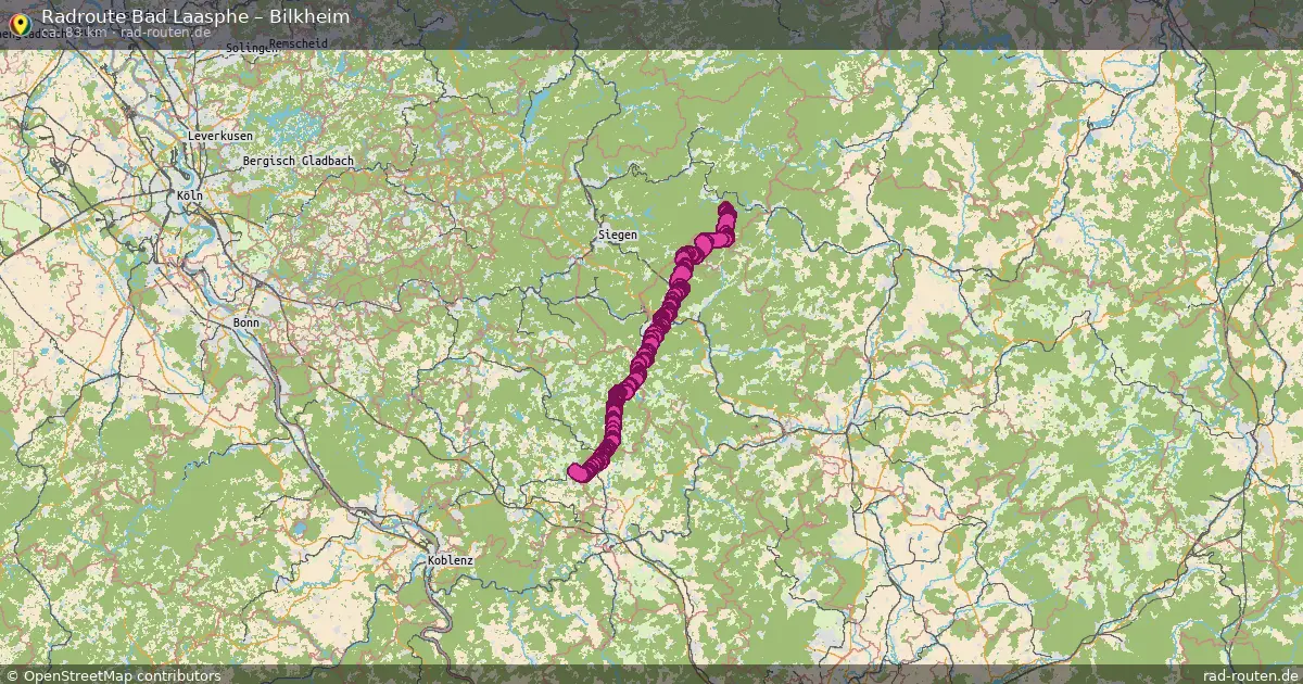 Fahrradroute Bad Laasphe – Bilkheim (83 km) – Rad-Routen.de
