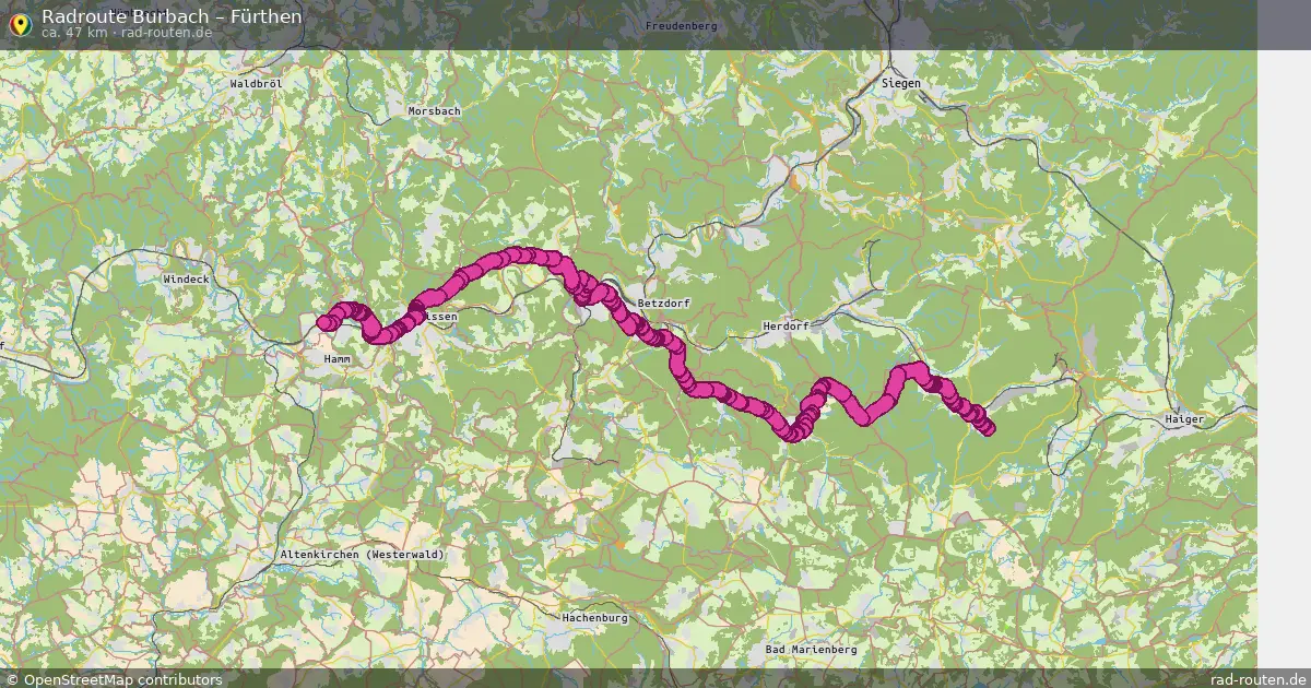 Fahrradroute Burbach – Fürthen (47 km) – Rad-Routen.de
