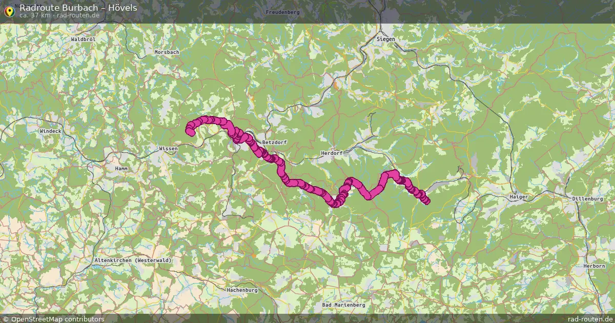 Fahrradroute Burbach – Hövels (37 km) – Rad-Routen.de