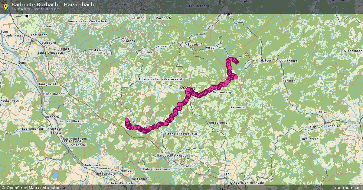 Fahrradroute Burbach – Harschbach (68 km) – Rad-Routen.de