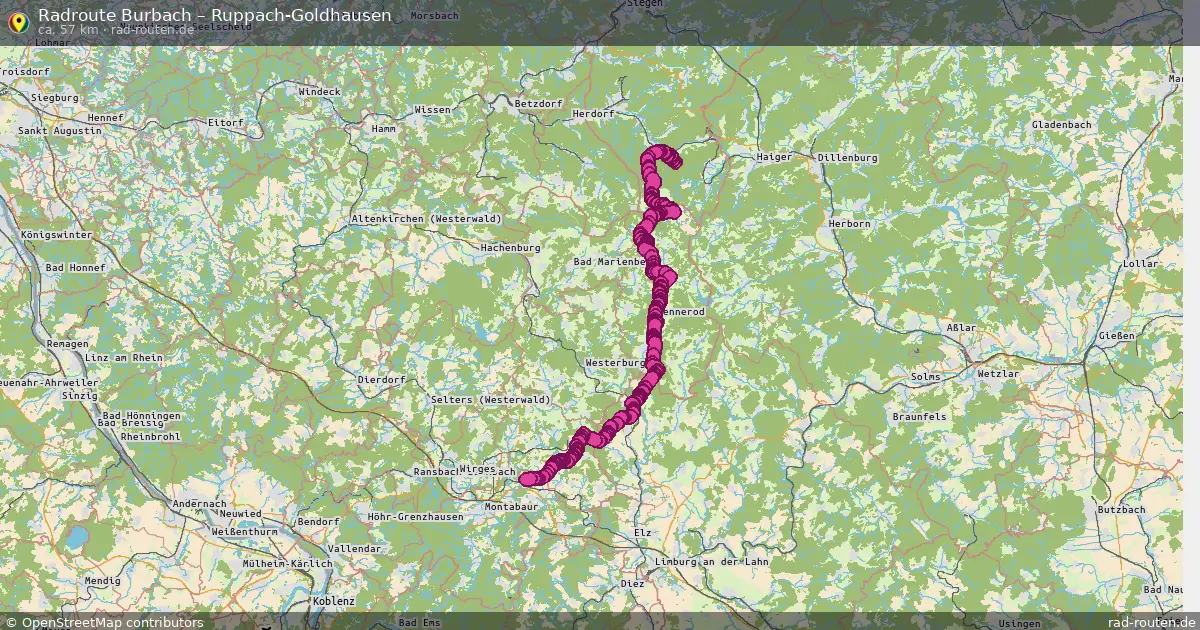 Fahrradroute Burbach – Ruppach-Goldhausen (56 km) – Rad-Routen.de