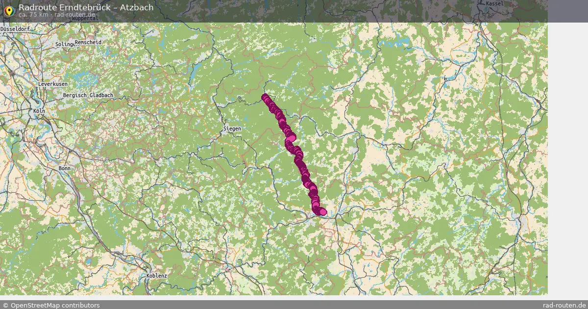 Fahrradroute Erndtebrück – Atzbach (75 km) – Rad-Routen.de