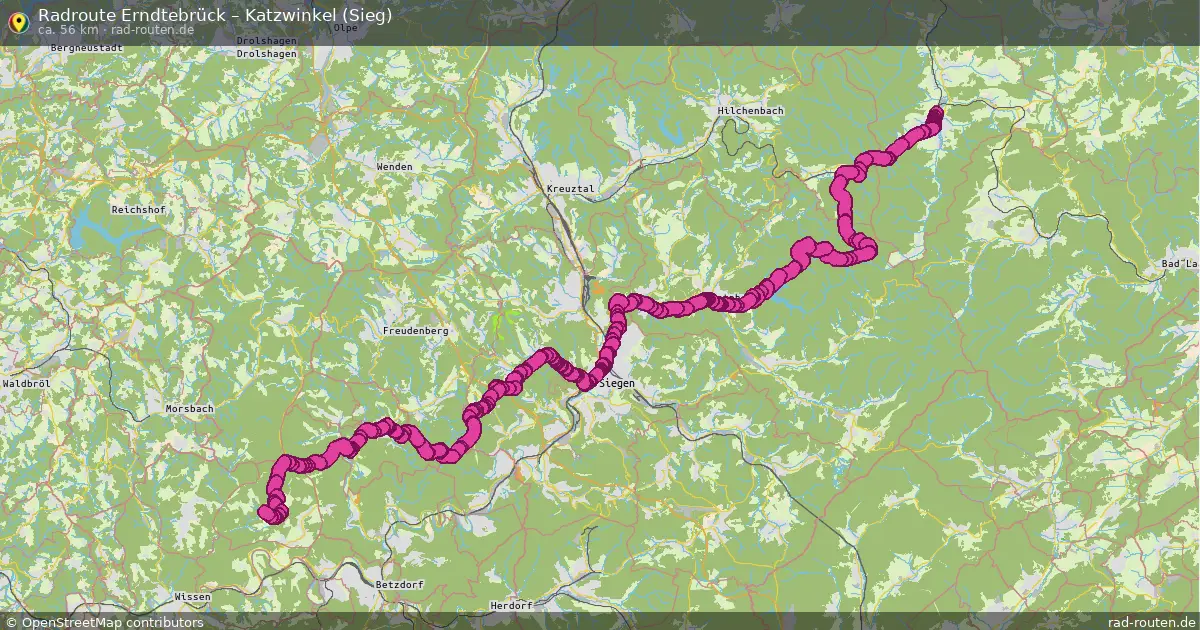 Fahrradroute Erndtebrück – Katzwinkel (Sieg) (56 km) – Rad-Routen.de