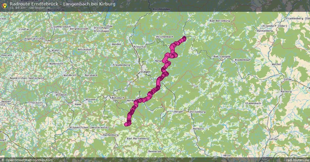 Fahrradroute Erndtebrück – Langenbach Bei Kirburg (64 km) – Rad-Routen.de