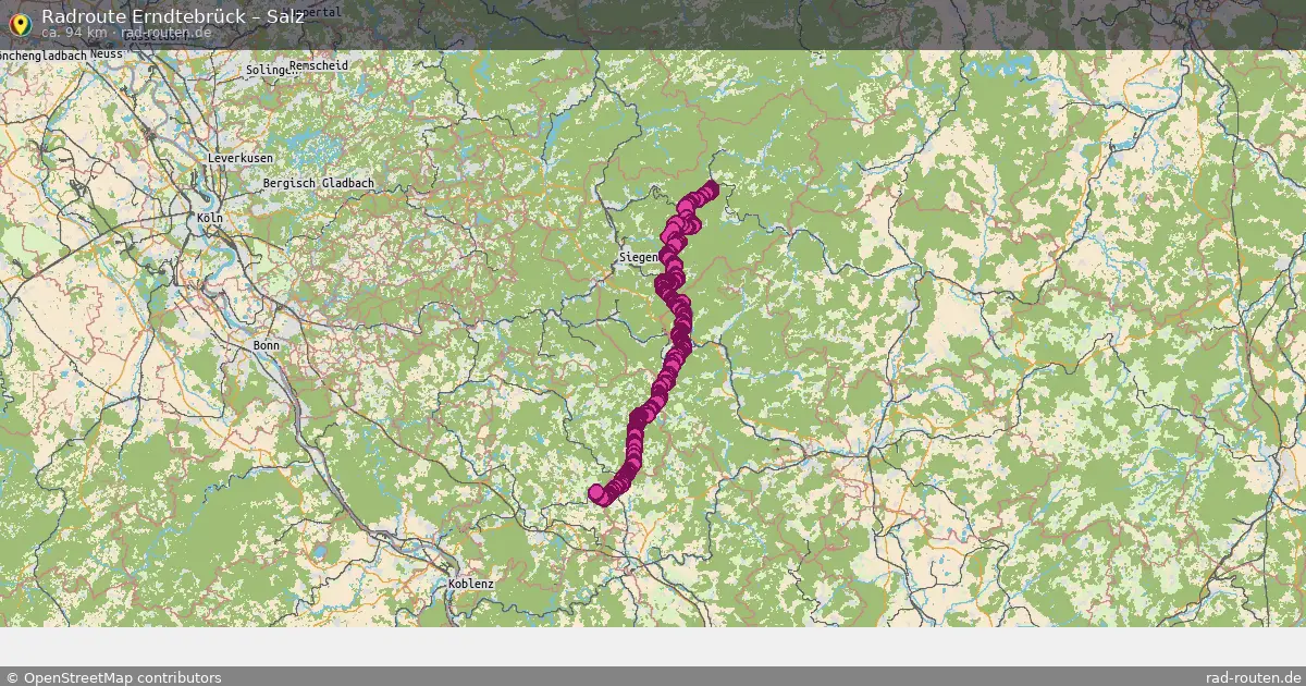 Fahrradroute Erndtebrück – Salz (94 km) – Rad-Routen.de