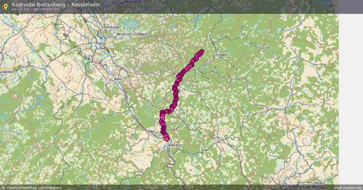 Fahrradroute Bottenberg – Kesselheim (99 km) – Rad-Routen.de
