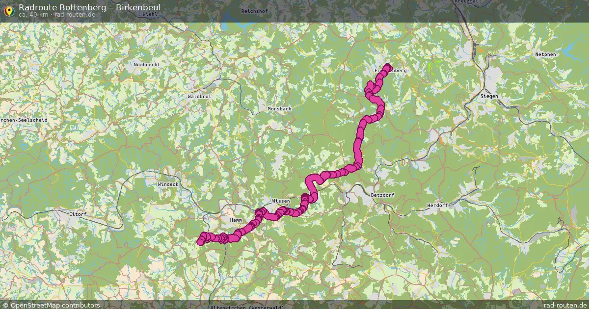 Fahrradroute Bottenberg – Birkenbeul (40 km) – Rad-Routen.de