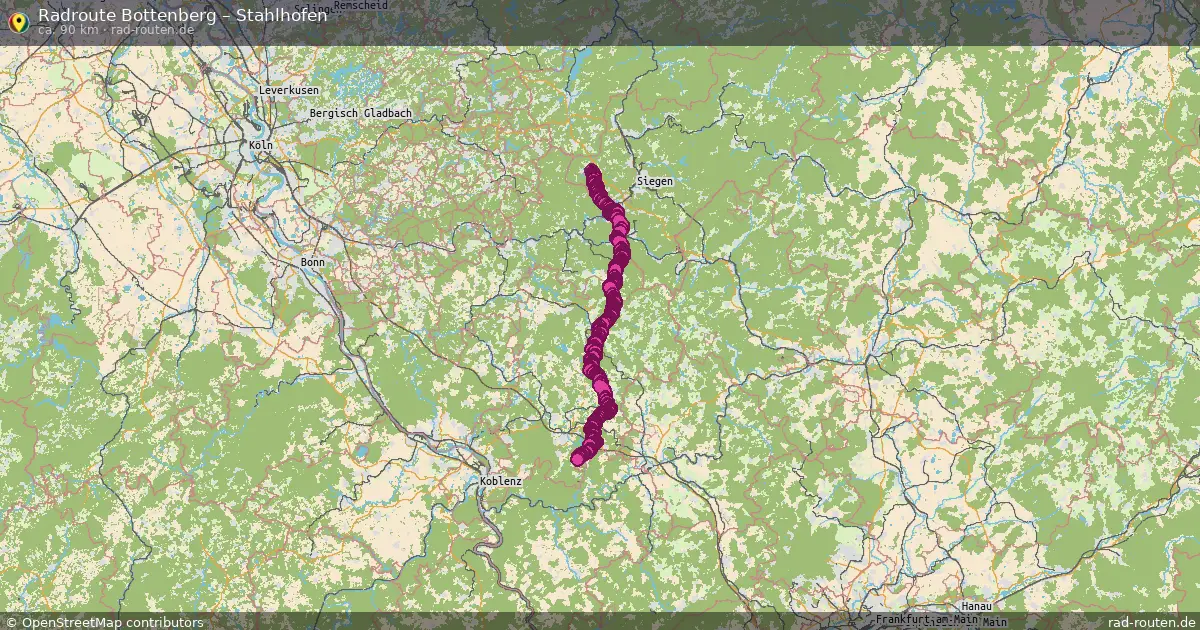 Fahrradroute Bottenberg – Stahlhofen (90 km) – Rad-Routen.de