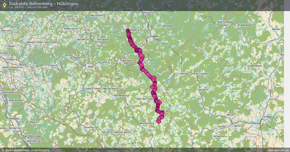 Fahrradroute Bottenberg – Hüblingen (62 km) – Rad-Routen.de