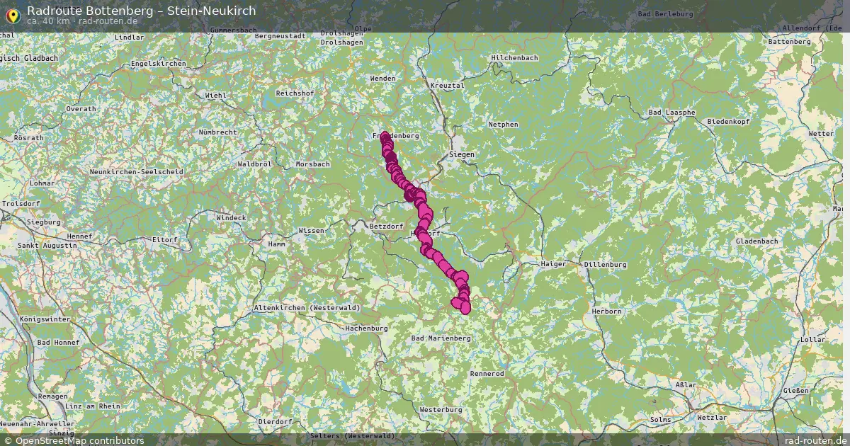 Fahrradroute Bottenberg – Stein-Neukirch (41 km) – Rad-Routen.de