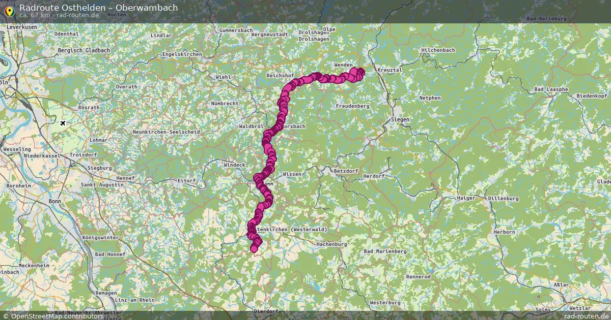 Fahrradroute Osthelden – Oberwambach (67 km) – Rad-Routen.de