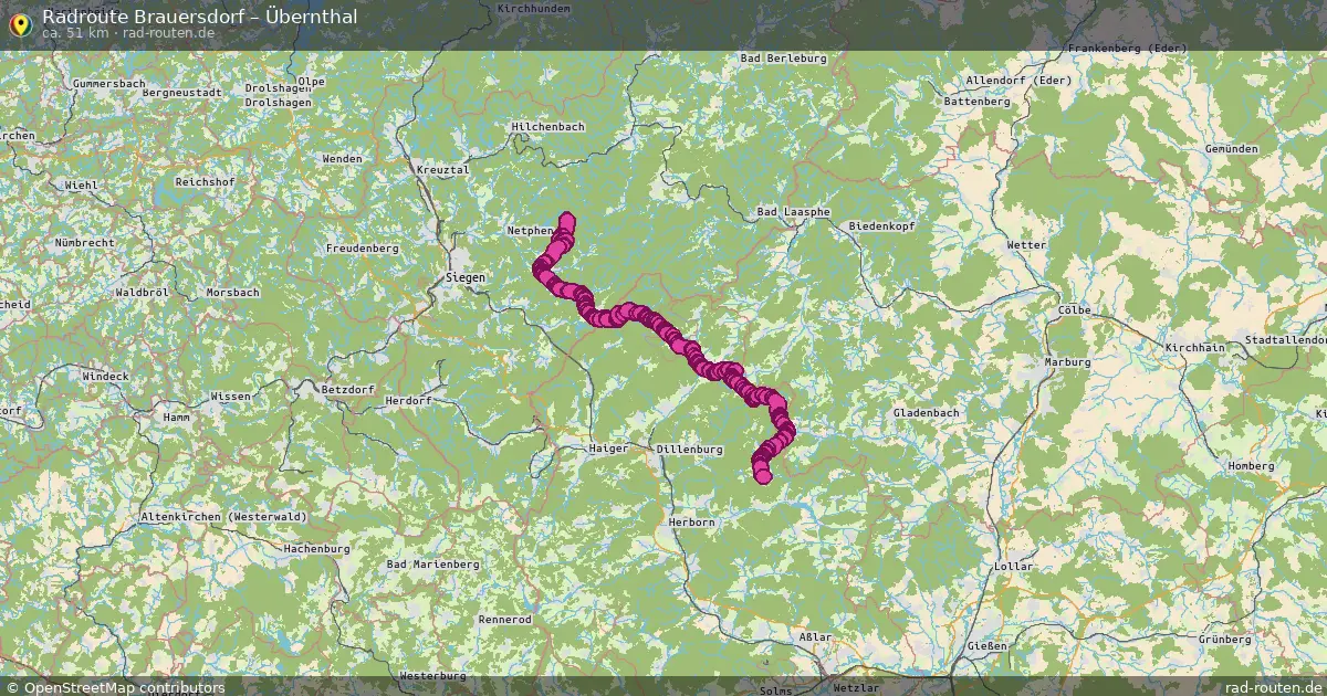 Fahrradroute Brauersdorf – Übernthal (51 km) – Rad-Routen.de