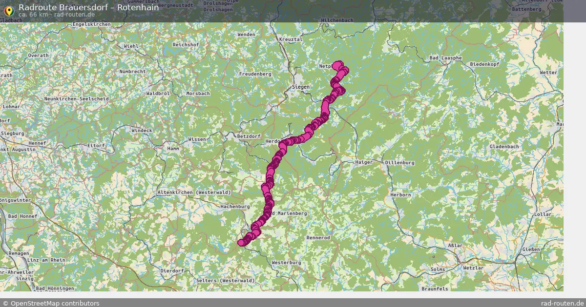 Fahrradroute Brauersdorf – Rotenhain (66 km) – Rad-Routen.de