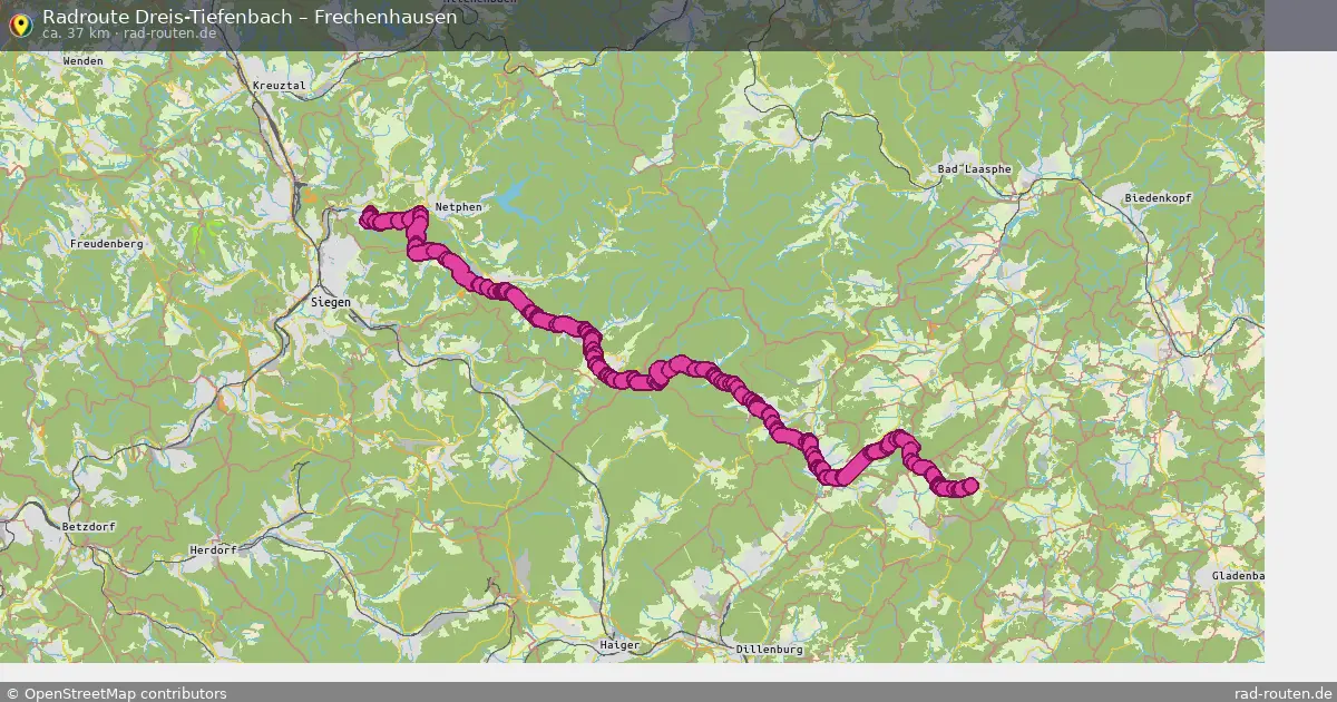 Fahrradroute Dreis-Tiefenbach – Frechenhausen (37 km) – Rad-Routen.de