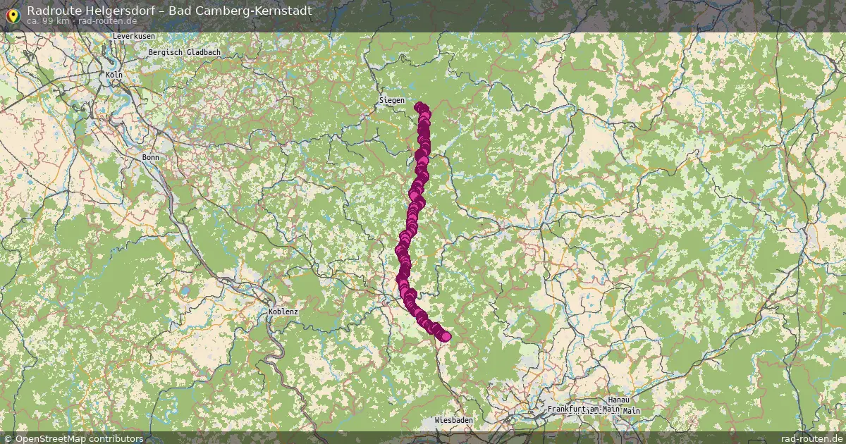 Fahrradroute Helgersdorf – Bad Camberg-Kernstadt (96 km) – Rad-Routen.de