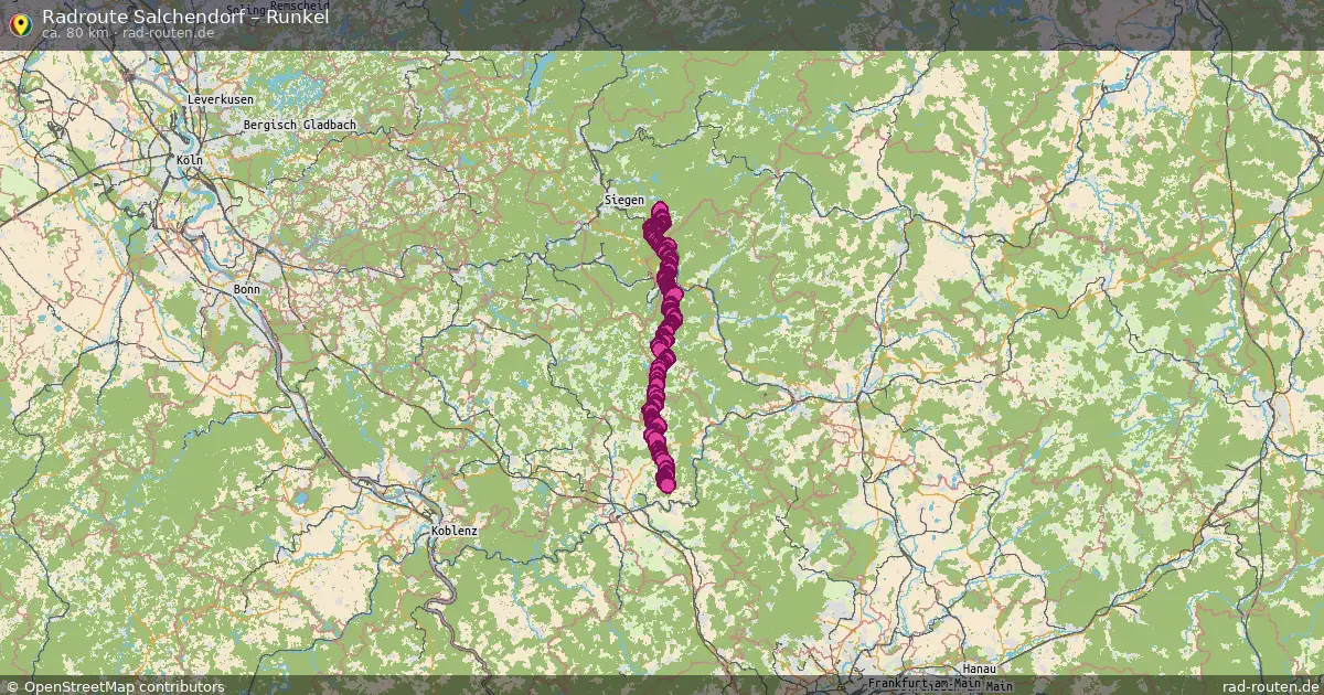 Fahrradroute Salchendorf – Runkel (80 km) – Rad-Routen.de