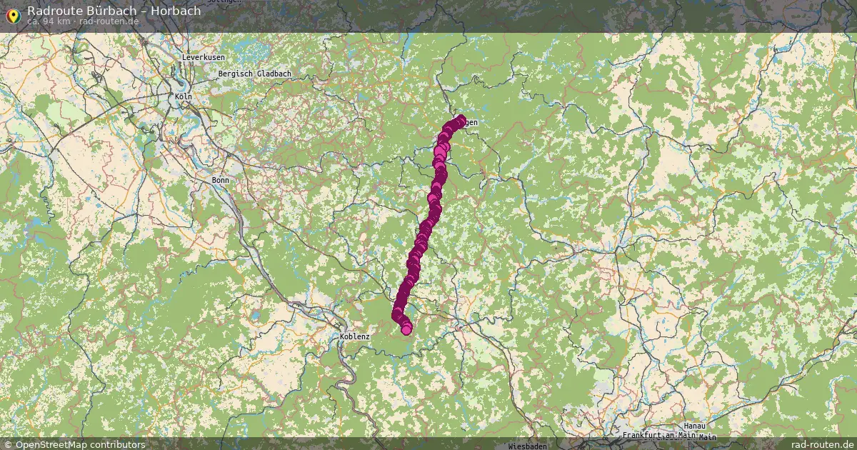 Fahrradroute Bürbach – Horbach (94 km) – Rad-Routen.de