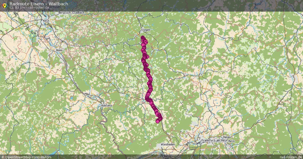 Fahrradroute Eisern – Wallbach (83 km) – Rad-Routen.de