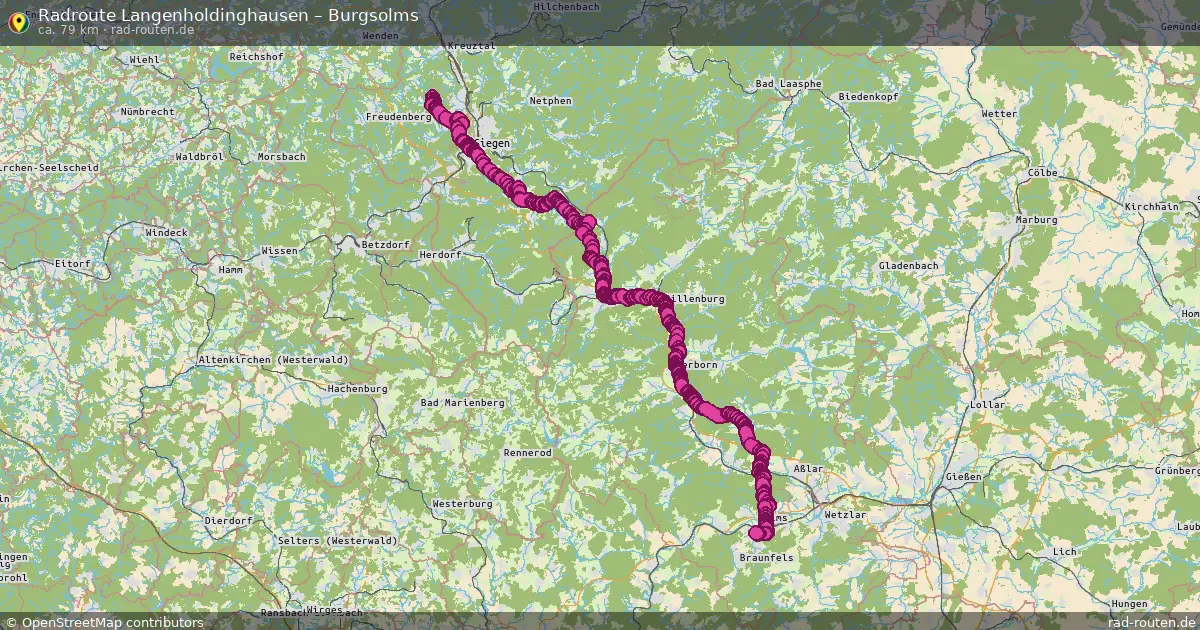 Fahrradroute Langenholdinghausen – Burgsolms (77 km) – Rad-Routen.de