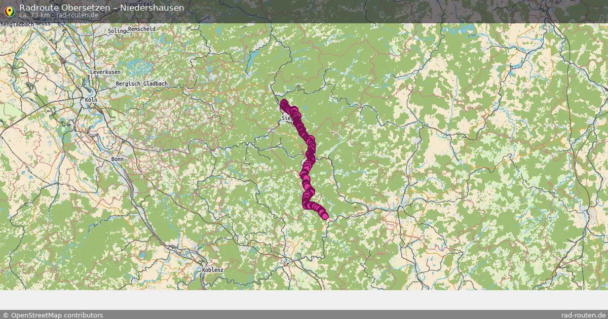 Fahrradroute Obersetzen – Niedershausen (73 km) – Rad-Routen.de