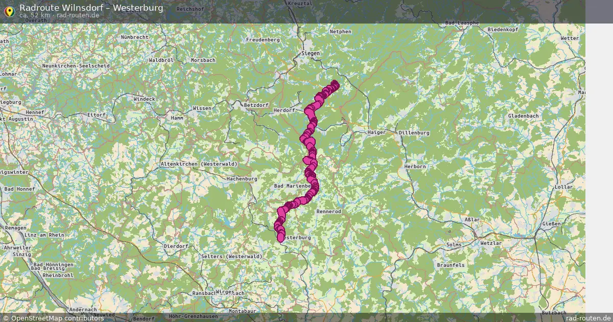 Fahrradroute Wilnsdorf – Westerburg (51 km) – Rad-Routen.de