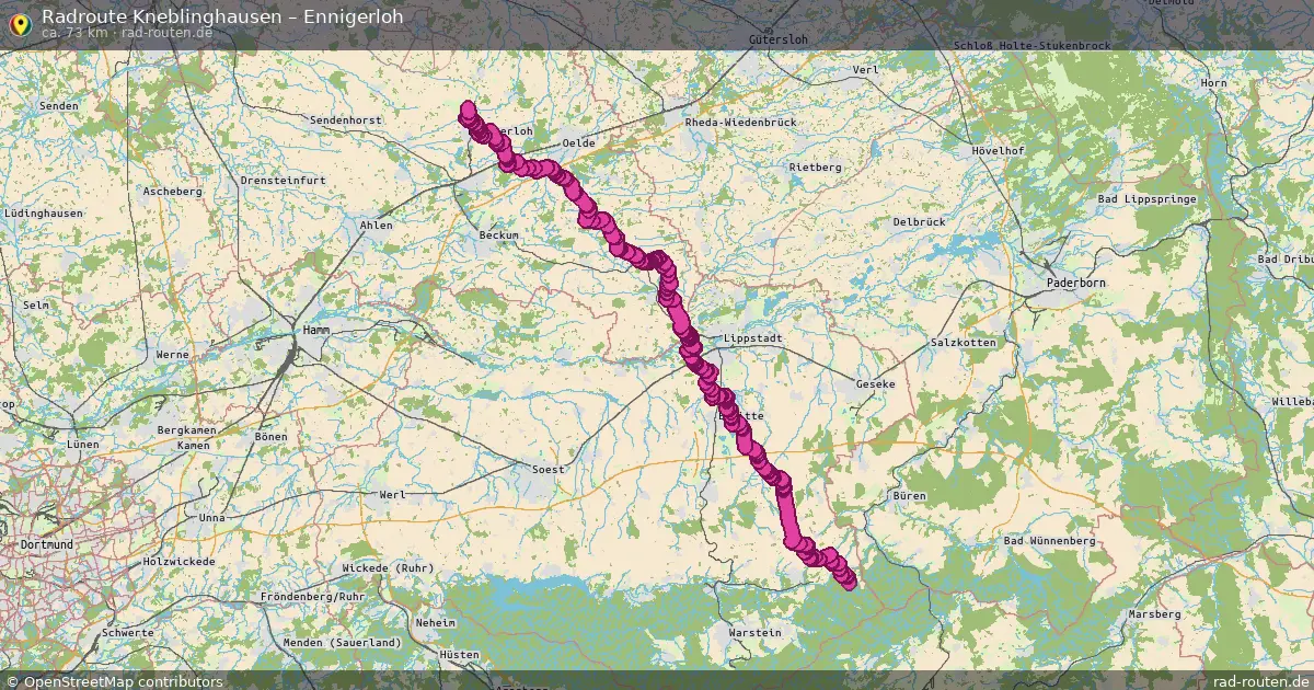 Fahrradroute Kneblinghausen – Ennigerloh (73 km) – Rad-Routen.de