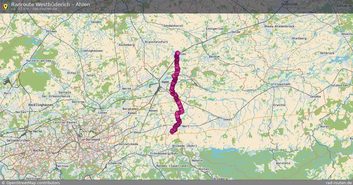 Fahrradroute Westbüderich – Ahlen (37 km) – Rad-Routen.de