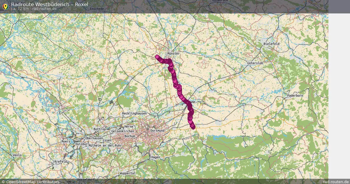 Fahrradroute Westbüderich – Roxel (72 km) – Rad-Routen.de