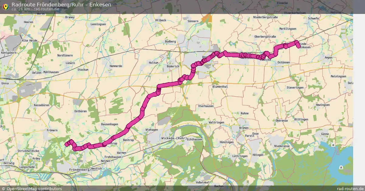 Fahrradroute Fröndenberg Ruhr – Enkesen (26 km) – Rad-Routen.de