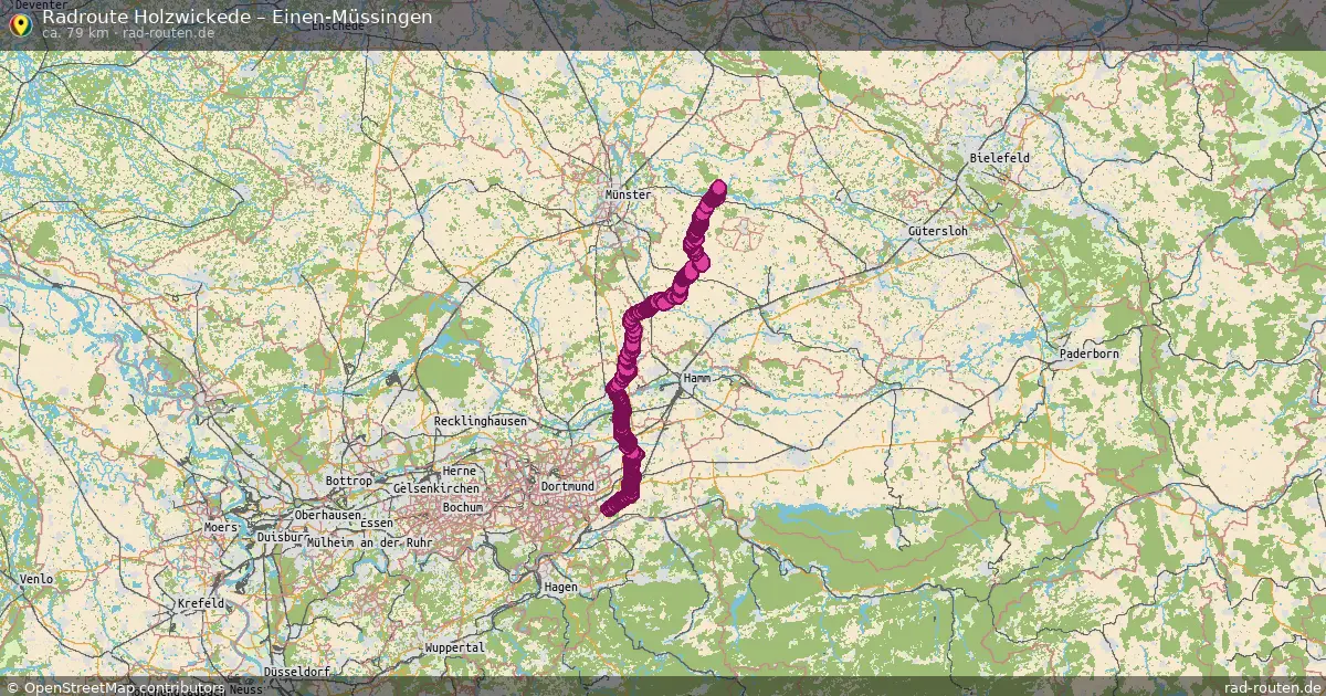 Fahrradroute Holzwickede – Einen-Müssingen (79 km) – Rad-Routen.de