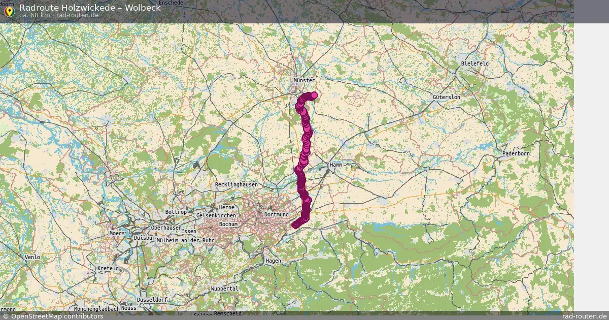 Fahrradroute Holzwickede – Wolbeck (68 km) – Rad-Routen.de