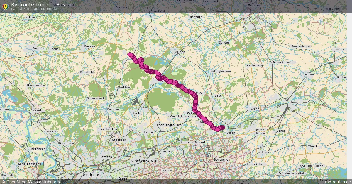 Fahrradroute Lünen – Reken (48 km) – Rad-Routen.de