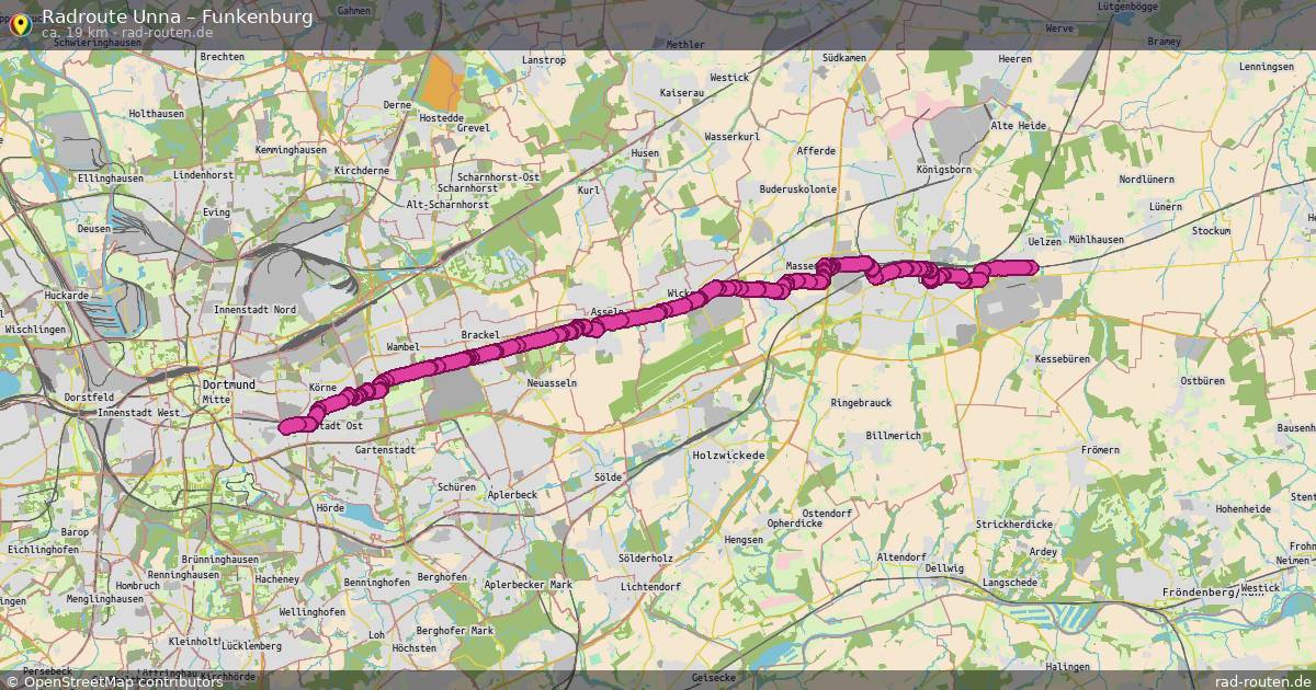 Fahrradroute Unna – Funkenburg (19 km) – Rad-Routen.de