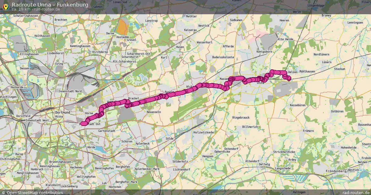 Fahrradroute Unna – Gartenstadt-Nord (19 km) – Rad-Routen.de
