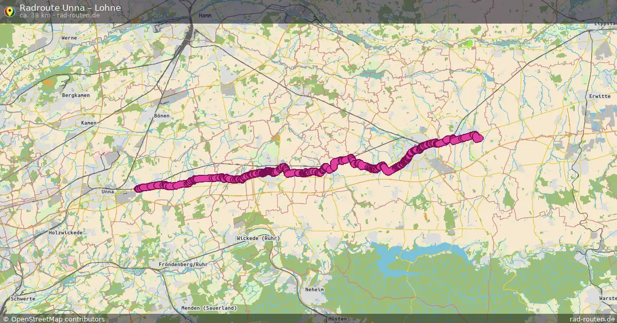 Fahrradroute Unna – Lohne (39 km) – Rad-Routen.de