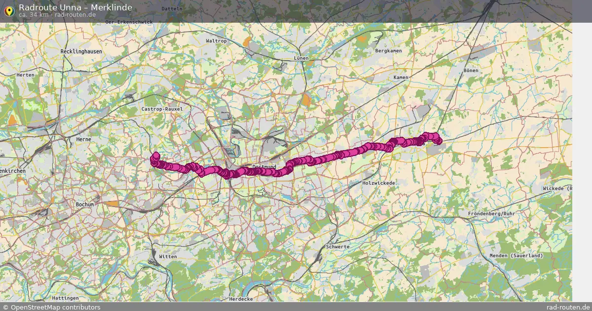 Fahrradroute Unna – Merklinde (34 km) – Rad-Routen.de