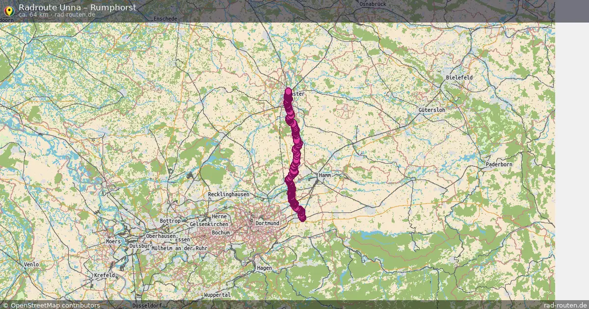 Fahrradroute Unna – Rumphorst (64 km) – Rad-Routen.de